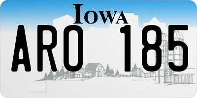 IA license plate ARO185