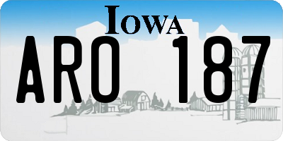 IA license plate ARO187