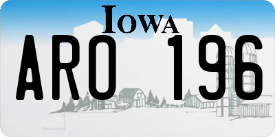 IA license plate ARO196