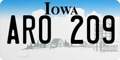 IA license plate ARO209