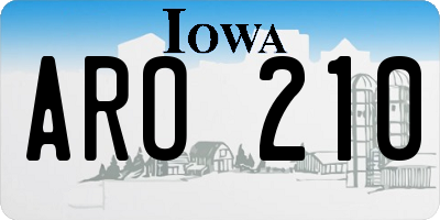 IA license plate ARO210