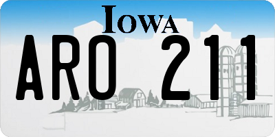 IA license plate ARO211