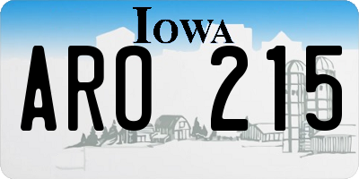 IA license plate ARO215