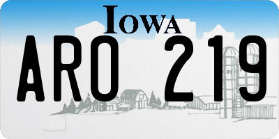 IA license plate ARO219