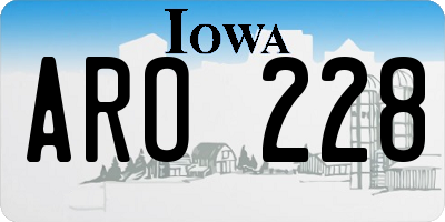 IA license plate ARO228