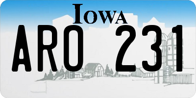 IA license plate ARO231
