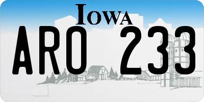 IA license plate ARO233
