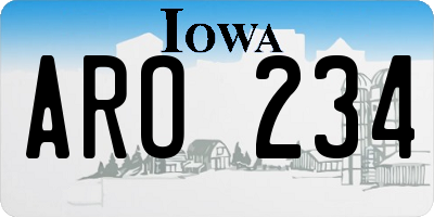 IA license plate ARO234
