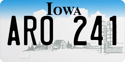 IA license plate ARO241