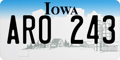 IA license plate ARO243