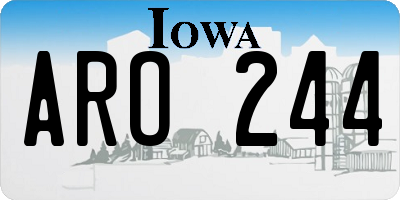 IA license plate ARO244