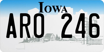 IA license plate ARO246