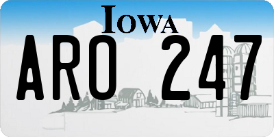 IA license plate ARO247