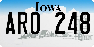 IA license plate ARO248