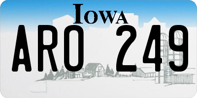 IA license plate ARO249