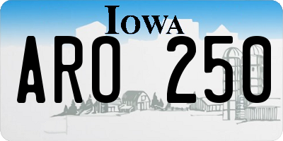 IA license plate ARO250
