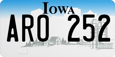 IA license plate ARO252