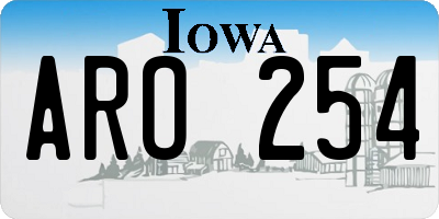 IA license plate ARO254