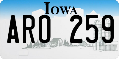 IA license plate ARO259