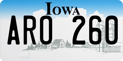 IA license plate ARO260