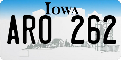 IA license plate ARO262