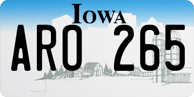IA license plate ARO265