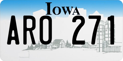 IA license plate ARO271