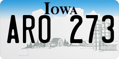 IA license plate ARO273