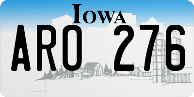IA license plate ARO276