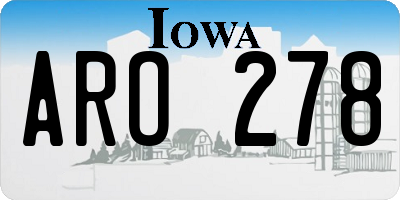 IA license plate ARO278