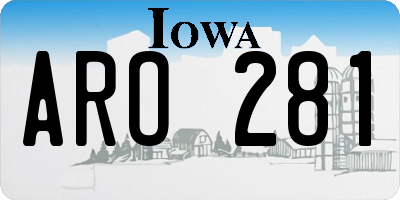 IA license plate ARO281