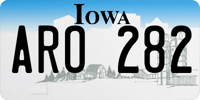 IA license plate ARO282