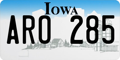 IA license plate ARO285