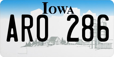 IA license plate ARO286