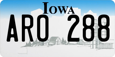 IA license plate ARO288