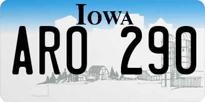 IA license plate ARO290