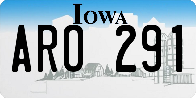 IA license plate ARO291