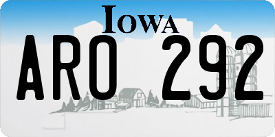 IA license plate ARO292
