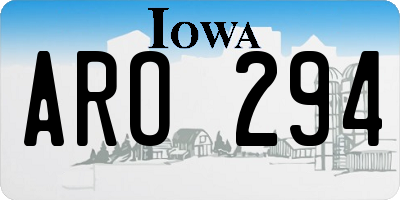 IA license plate ARO294