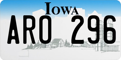 IA license plate ARO296