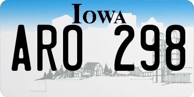 IA license plate ARO298