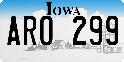 IA license plate ARO299