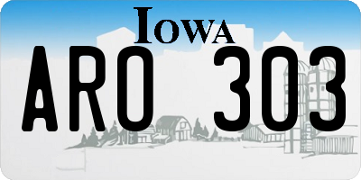 IA license plate ARO303