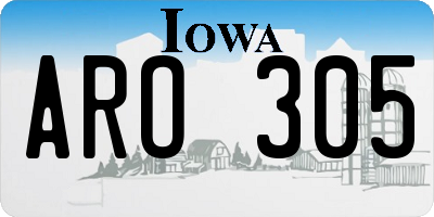 IA license plate ARO305