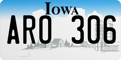 IA license plate ARO306