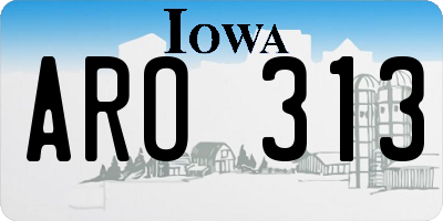 IA license plate ARO313