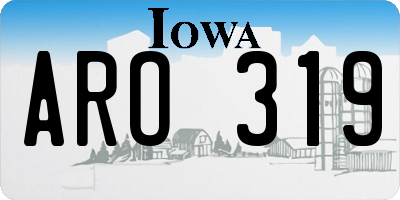 IA license plate ARO319