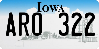 IA license plate ARO322