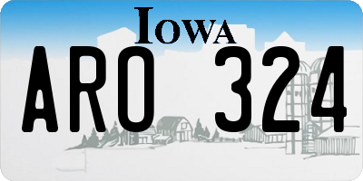 IA license plate ARO324