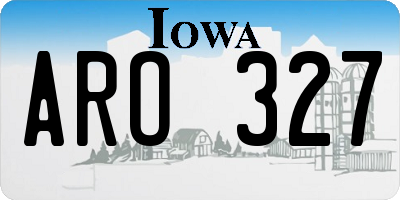 IA license plate ARO327